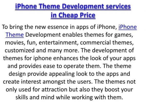 iPhone Theme Development services in Cheap Price