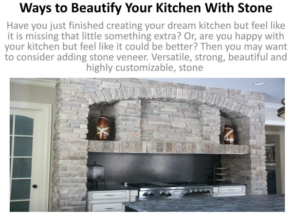 Ways to Beautify Your Kitchen With Stone