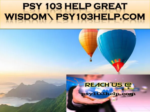 PSY 103 HELP Great Wisdom\ psy103help.com