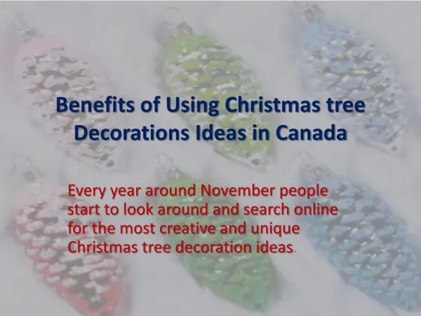 Christmas tree decorations Canada