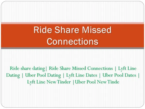 Ride Share Missed Connections - www.dipity.mobi