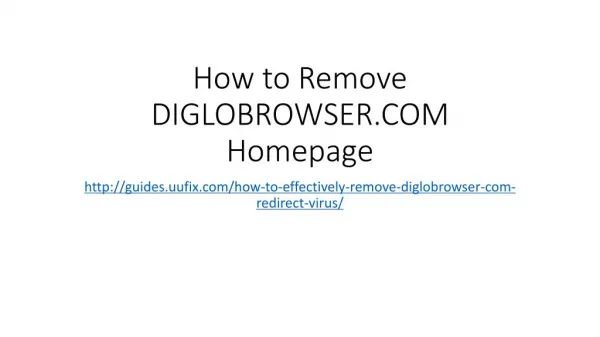 How to Remove DIGLOBROWSER.COM Homepage