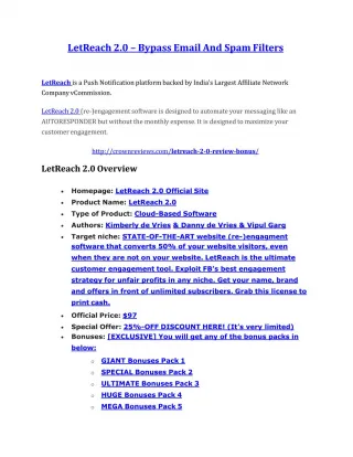 LetReach 2.0 review and giant bonus with 100 items