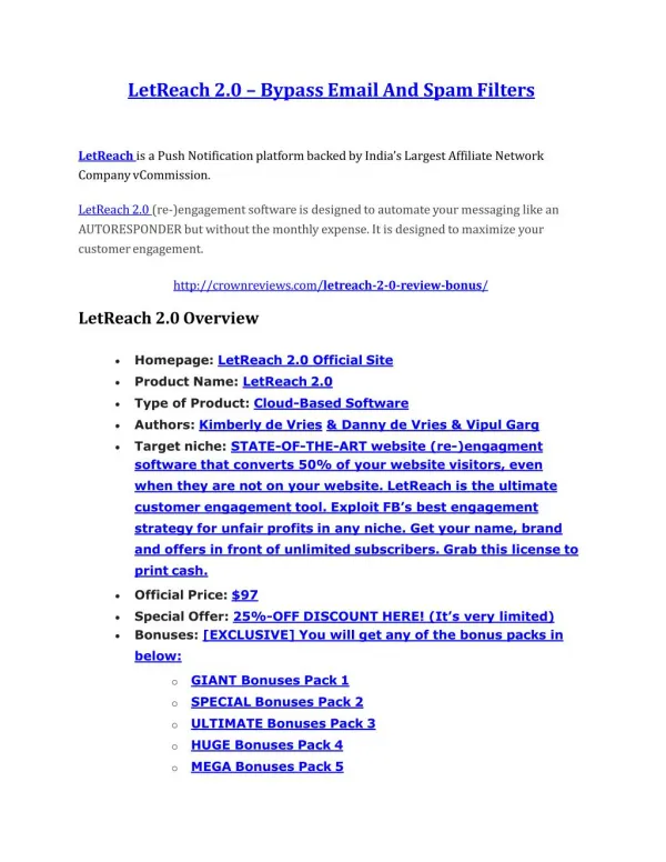 LetReach 2.0 Review-(FREE) $32,000 Bonus & Discount