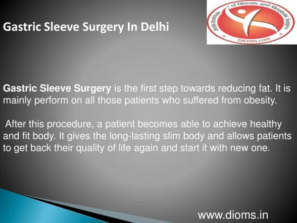 Gastric Sleeve Surgery in Delhi