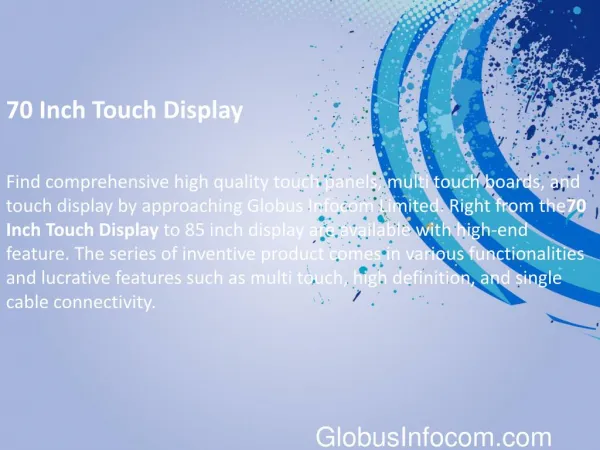 70 Inch Touch Display
