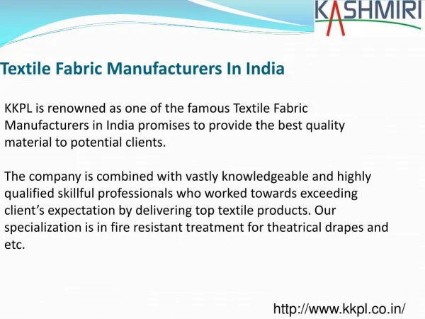 Textile Fabric Manufacturers in India