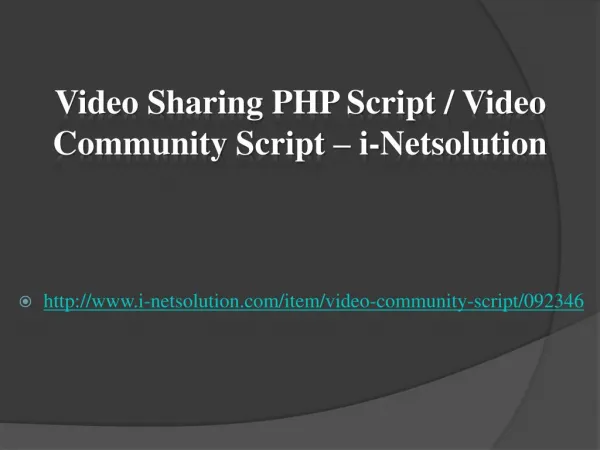 Video Sharing PHP Script / Video Community Script – i-Netsolution