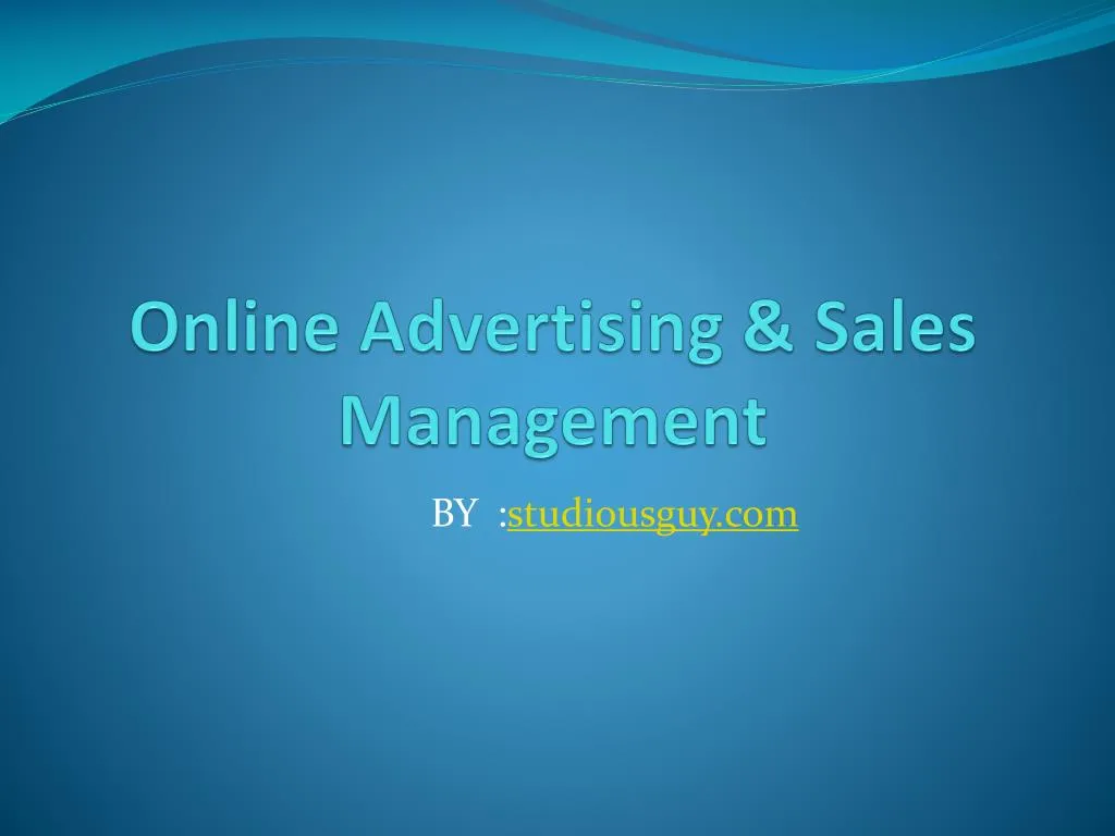 online advertising sales management