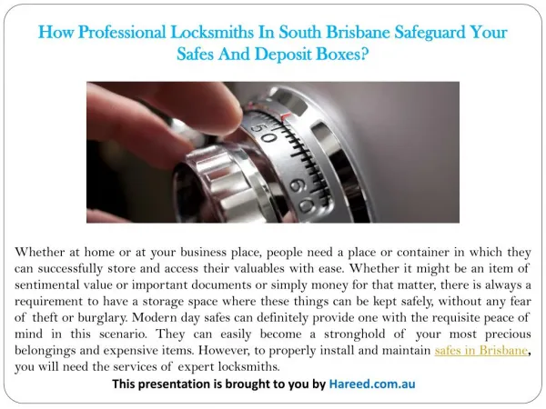 How Professional Locksmiths In South Brisbane Safeguard Your Safes And Deposit Boxes?