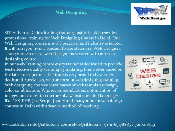 Web Designing - Course, Training, Institute in Janakpuri, Dwarka, Uttam Nagar