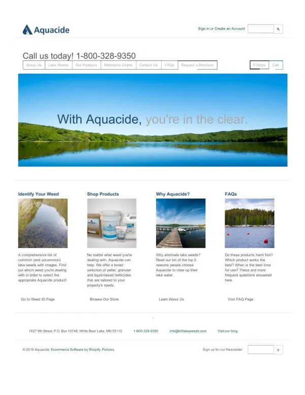 Certified Products for Lake Weed Control At Aquacide