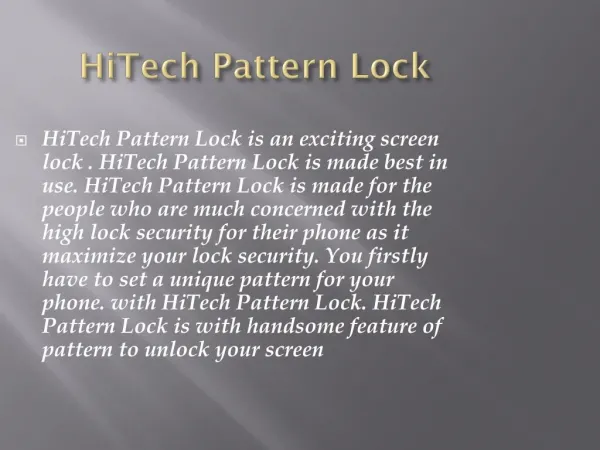 HiTech Pattern Lock