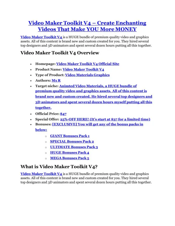 Video Maker Toolkit V4 review - EXCLUSIVE bonus of Video Maker Toolkit V4