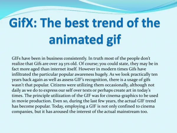 GifX: The best trend of the animated gif