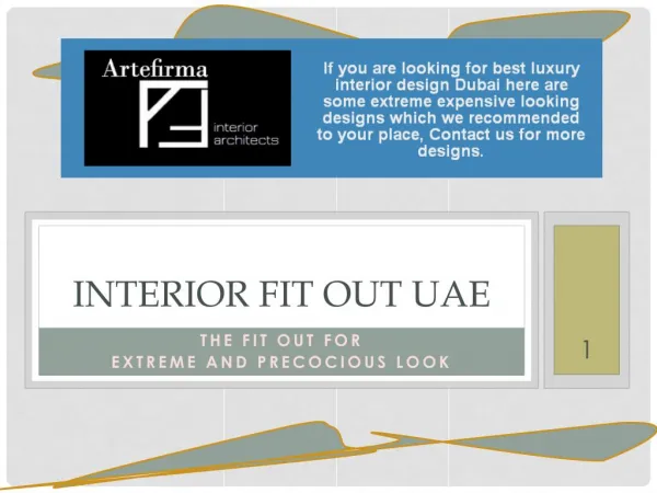Responsible Interior Firm For Making Precocious Commercial Interior Fit Out UAE