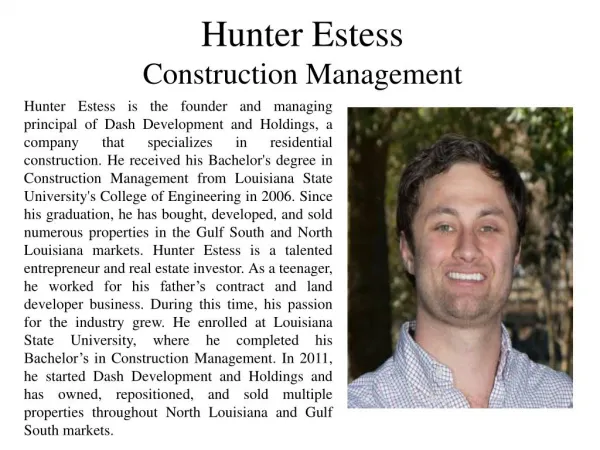 Hunter Estess - Construction Management