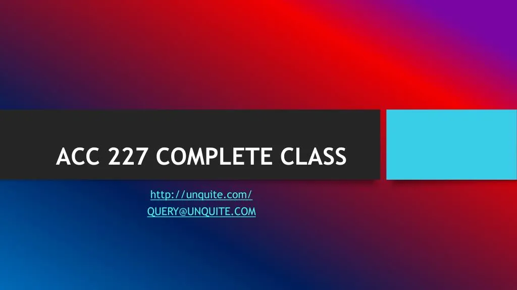 acc 227 complete class