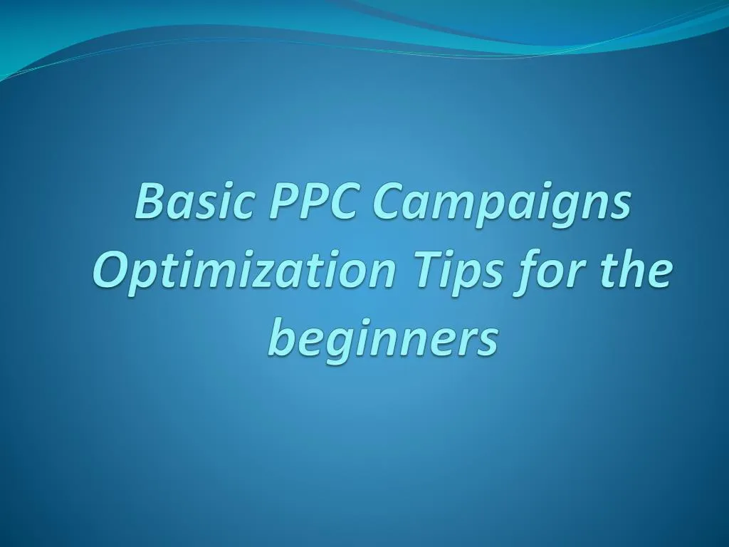 basic ppc campaigns optimization tips for the beginners