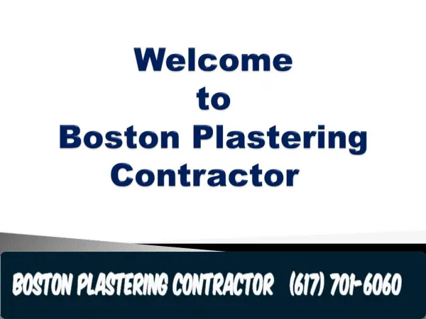 Boston Plastering Contractor
