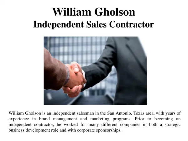 William Gholson-Independent sales contractor