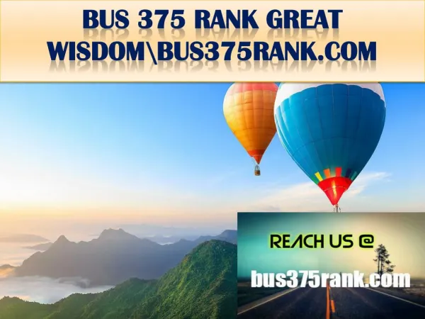 BUS 375 RANK GREAT WISDOM \bus375rank.com