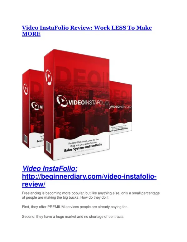Video InstaFolio Review - Video InstaFolio DEMO & BONUS