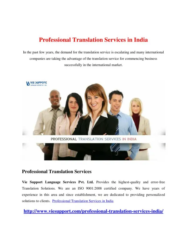 Professional Translation Services in India