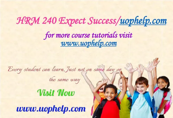 HRM 240 Expect Success/uophelp.com