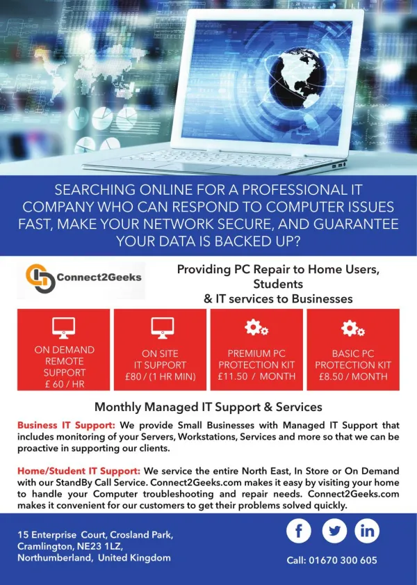 Connect2Geeks: Providing PC Repair to Home Users, Students & IT services to Businesses