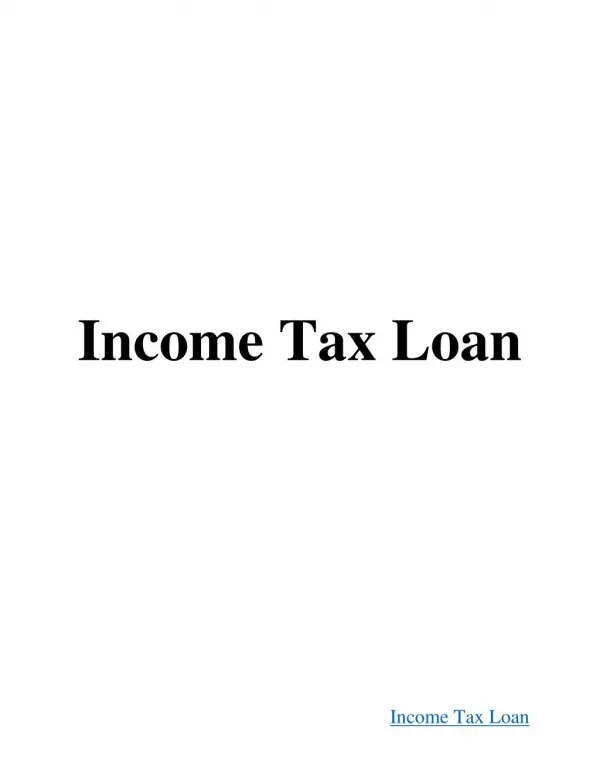 Income Tax Loan