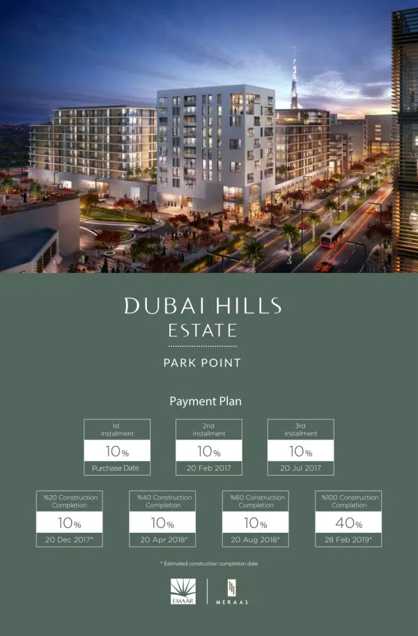 EMAAR introduces "Park Point" at Dubai Hills Estate FOR DETAILS CONTACT 919958959555
