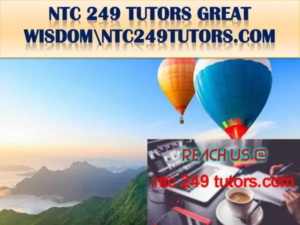 NTC 249 TUTORS GREAT WISDOM\ntc249tutors.com