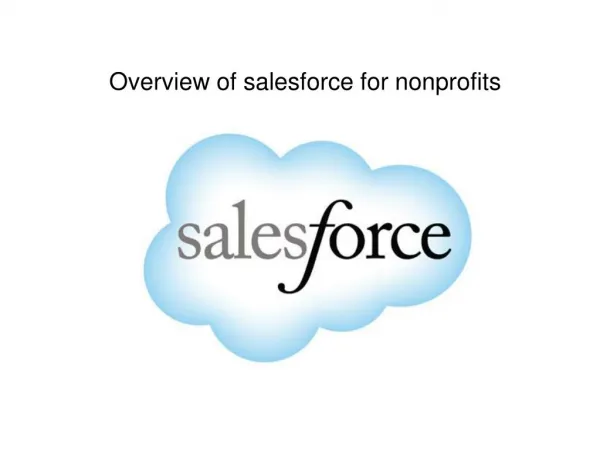 Short Introduction To Salesforce For Nonprofits|Cloudchillies