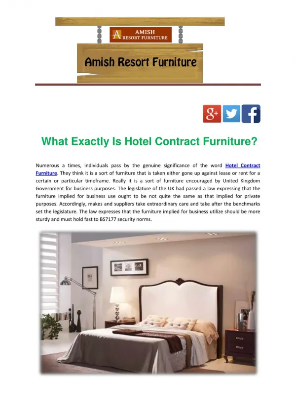 What Exactly Is Hotel Contract Furniture?