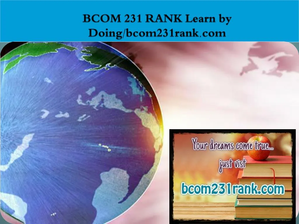 bcom 231 rank learn by doing bcom231rank com