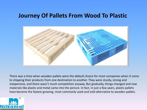 Journey of Pallets from Wood to Plastic