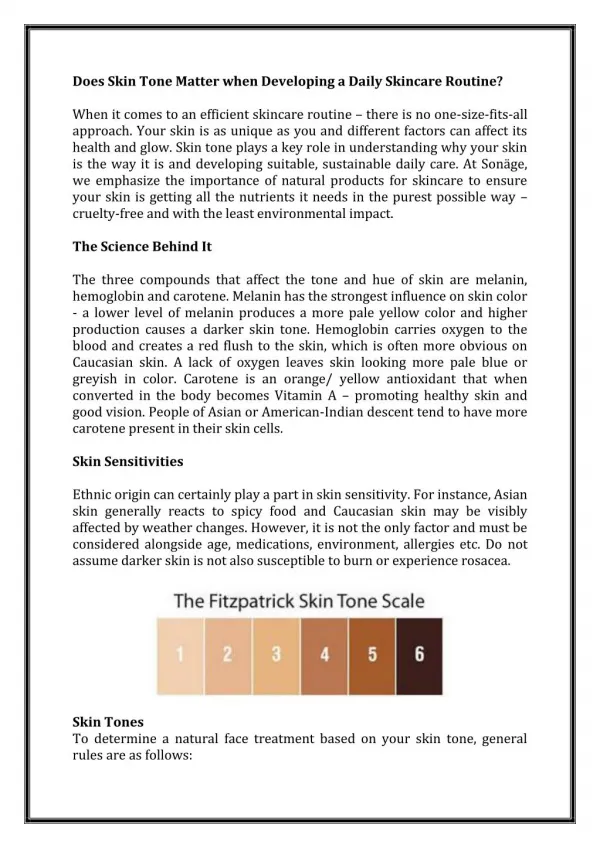 Does Skin Tone Matter when Developing a Daily Skincare Routine?