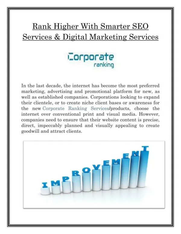 Digital Marketing Solution Company | Corporate ranking