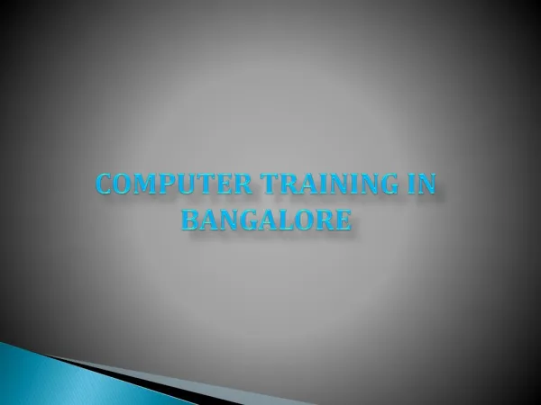 computer Coaching centers in bangalore