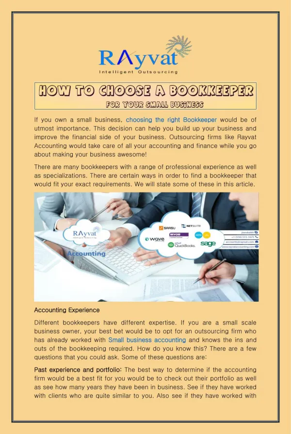 How to choose a bookkeeper for your small business