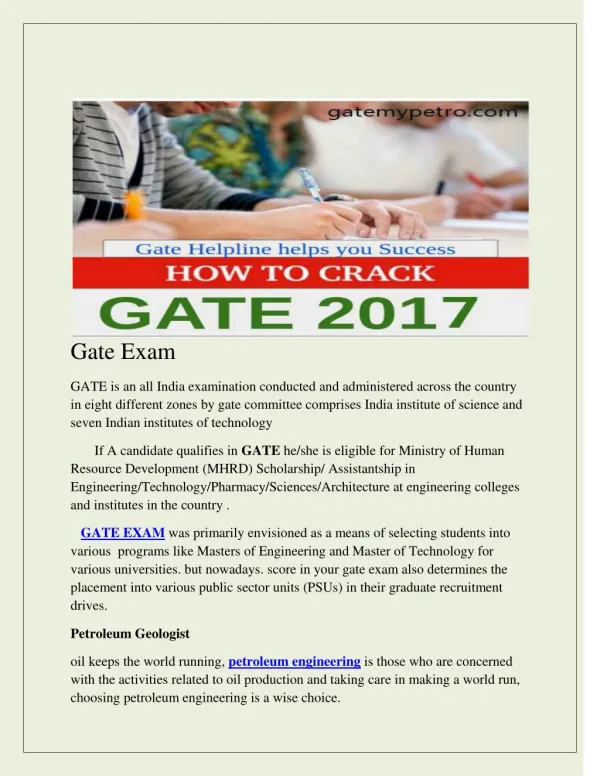 gate exam geoscience | Gatemypetro