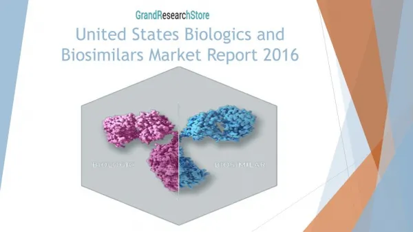 United States Biologics and Biosimilars Market Report 2016