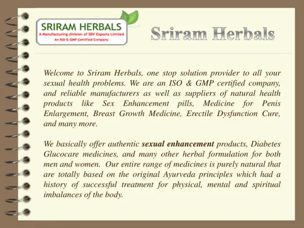 Sex Enhancement Medicines | Sriramherbals