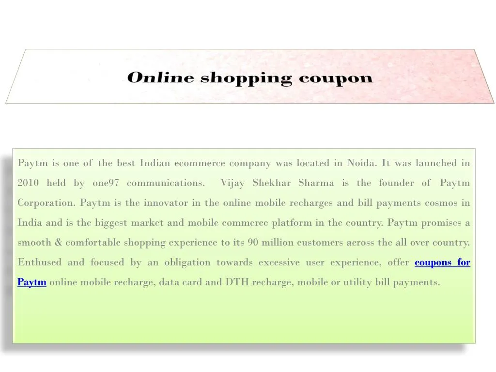 online shopping coupon