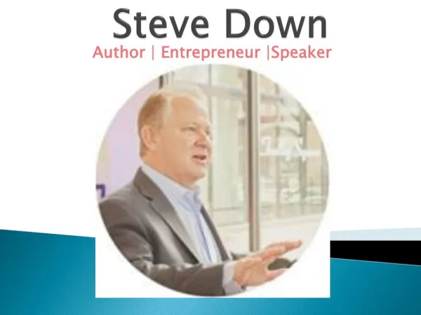 Steve down - Author| Entrepeneur | speaker