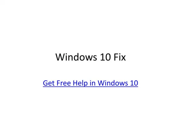 Windows 10 Fixer