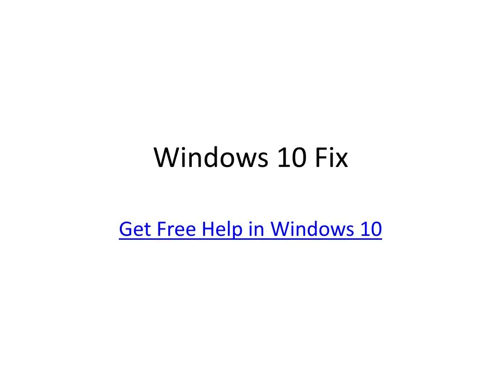 windows 10 fix