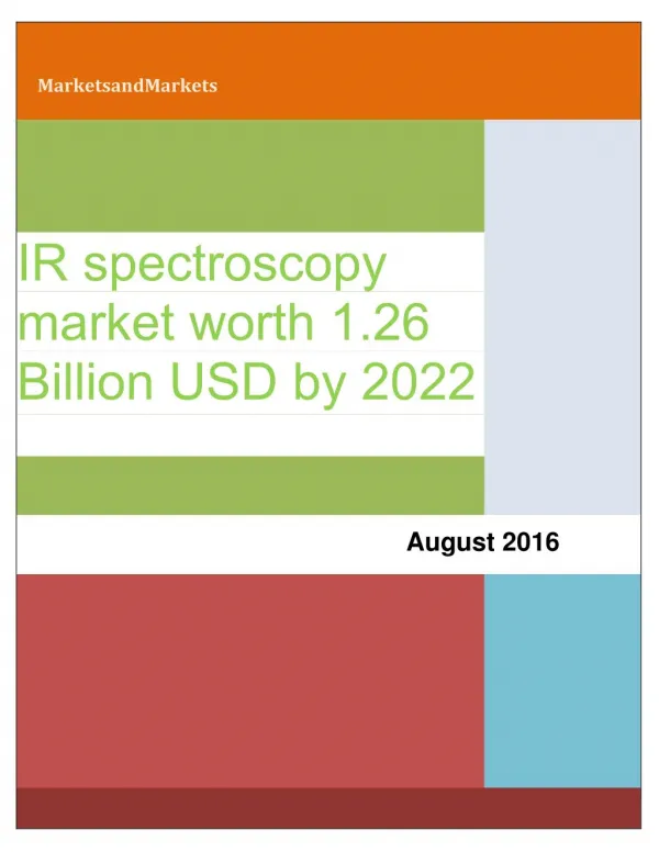 IR spectroscopy market worth 1.26 Billion USD by 2022