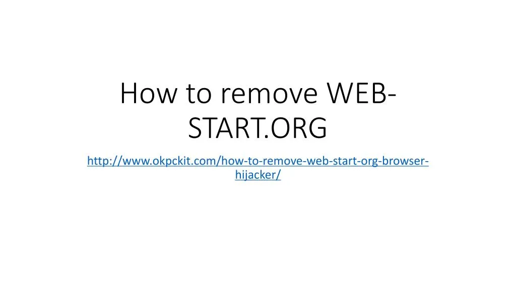 how to remove web start org